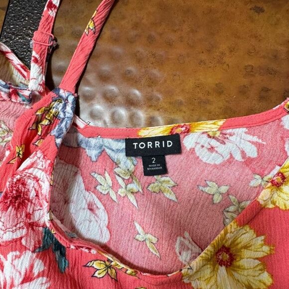 TORRID floral rayon spaghetti strap tank 2x - Picture 3 of 5